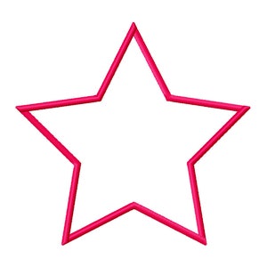 Può includere: Un contorno a forma di stella rosa brillante. La stella è una forma semplice a cinque punte con un contorno pieno.