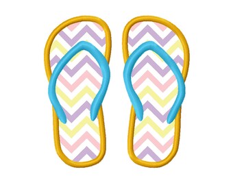 5 SIZES Flip Flop Applique Embroidery Designs Machine Embroidery Designs PES Embroidery Pattern - Instant Download