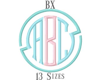 13 SIZE BX Fonts Seal Monogram Embroidery Fonts Embroidery Designs Embroidery Alphabets Letters Monogram Fonts - Instant Download