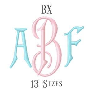 13 SIZE BX Fonts Carson Monogram Embroidery Fonts Embroidery Designs Embroidery Alphabets Letters Monogram Fonts - Instant Download