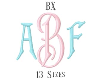 13 SIZE BX Fonts Carson Monogram Embroidery Fonts Embroidery Designs Embroidery Alphabets Letters Monogram Fonts - Instant Download