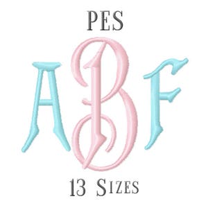 13 SIZE PES Fonts Carson Monogram Embroidery Fonts Embroidery Designs Embroidery Alphabets Letters Monogram Fonts - Instant Download