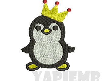 4 GRÖßEN Mini Pinguin Stickdatei Stickdateien Stickdatei PES Stickmuster - Sofort Download