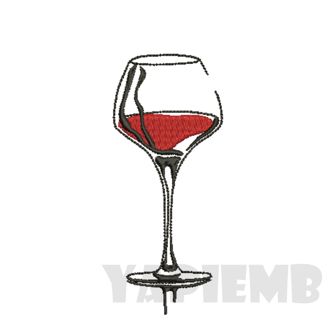 5 SIZES Wine Glass Embroidery Designs Machine Embroidery Etsy