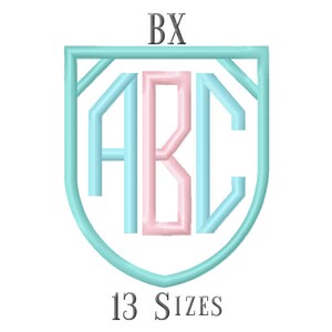 13 SIZE BX Fonts Otagon Monogram Embroidery Fonts Embroidery Designs Embroidery Alphabets Letters Monogram Fonts - Instant Download