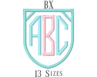 13 SIZE BX Fonts Otagon Monogram Embroidery Fonts Embroidery Designs Embroidery Alphabets Letters Monogram Fonts - Instant Download