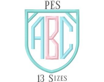 13 SIZE PES Fonts Otagon Monogram Embroidery Fonts Embroidery Designs Embroidery Alphabets Letters Monogram Fonts - Instant Download