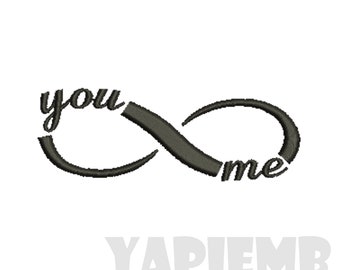 6 SIZES Infinity you me Embroidery Designs Machine Embroidery Designs PES Embroidery Pattern - Instant Download