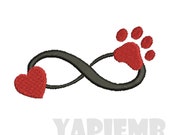 6 SIZES Infinity paw Embroidery Designs Machine Embroidery Designs PES Embroidery Pattern - Instant Download
