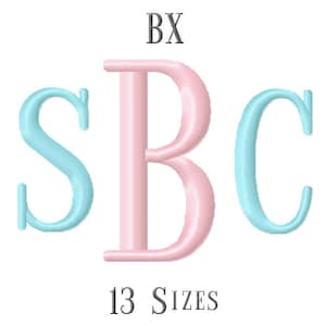 13 SIZE BX Fonts Roman Monogram Embroidery Fonts Embroidery Designs Embroidery Alphabets Letters Monogram Fonts - Instant Download