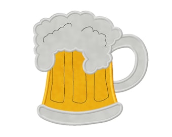 9 SIZES Beer Mug Applique Embroidery Designs Machine Embroidery Designs PES Embroidery Pattern - Instant Download