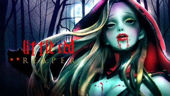 Unpainted Resin Kit Figurine LITTLE RED REAPER | Little Red Riding Hood | Death | Undead Zombie