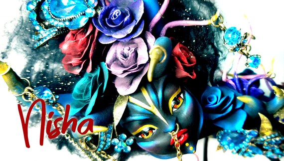 Doll Figurine Repaint NISHA OF NIGHT | Guardian of the Dark Forest | Monster High Ooak Repaint