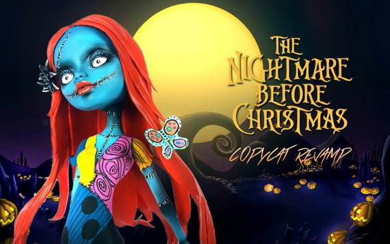 Doll Figurine Repaint SALLY The Nightmare Before Christmas | Halloween | Monster High Ooak Repaint
