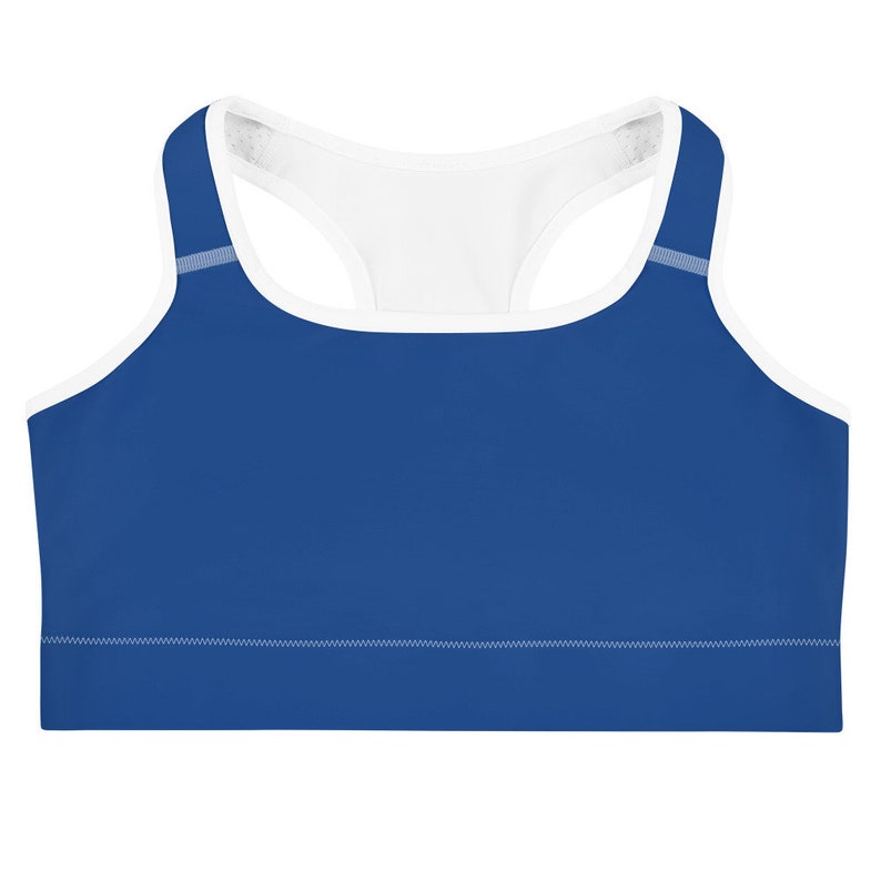dark blue sports bra