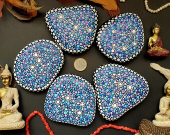 Horoscope Painted Rock: Natural Sea Stone, Mandala Dot Art