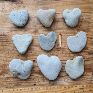 9 Heart pebbles/Sea Stones Heart/Beach Heart Rocks/Natural Heart Rocks/Heart Stones/Heart Shaped Rocks/Wild Harvest/Heart Shape Pebbles#set9