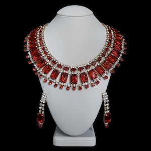 Red Fashion Jewelry Set Edite - necklace and earring jewelry set