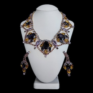 Purple Jewerly Set Roxanne - necklace and earring jewelry set