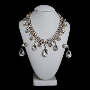 Crystal Handmade Necklace and Earrings Raindrops - necklace and earring jewelry set