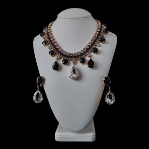 Black Costume Jewelry Necklace and Earring Sets Raindrops - necklace and earring jewelry set