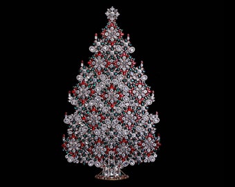 Huge Christmas tree (Festive colours), Huge vintage Christmas tree from festive colored rhinestones.
