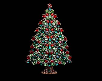 3D Festive Yule Christmas Tree (Christmas Color), Handcrafted unique 3D design Christmas tree - festive color.