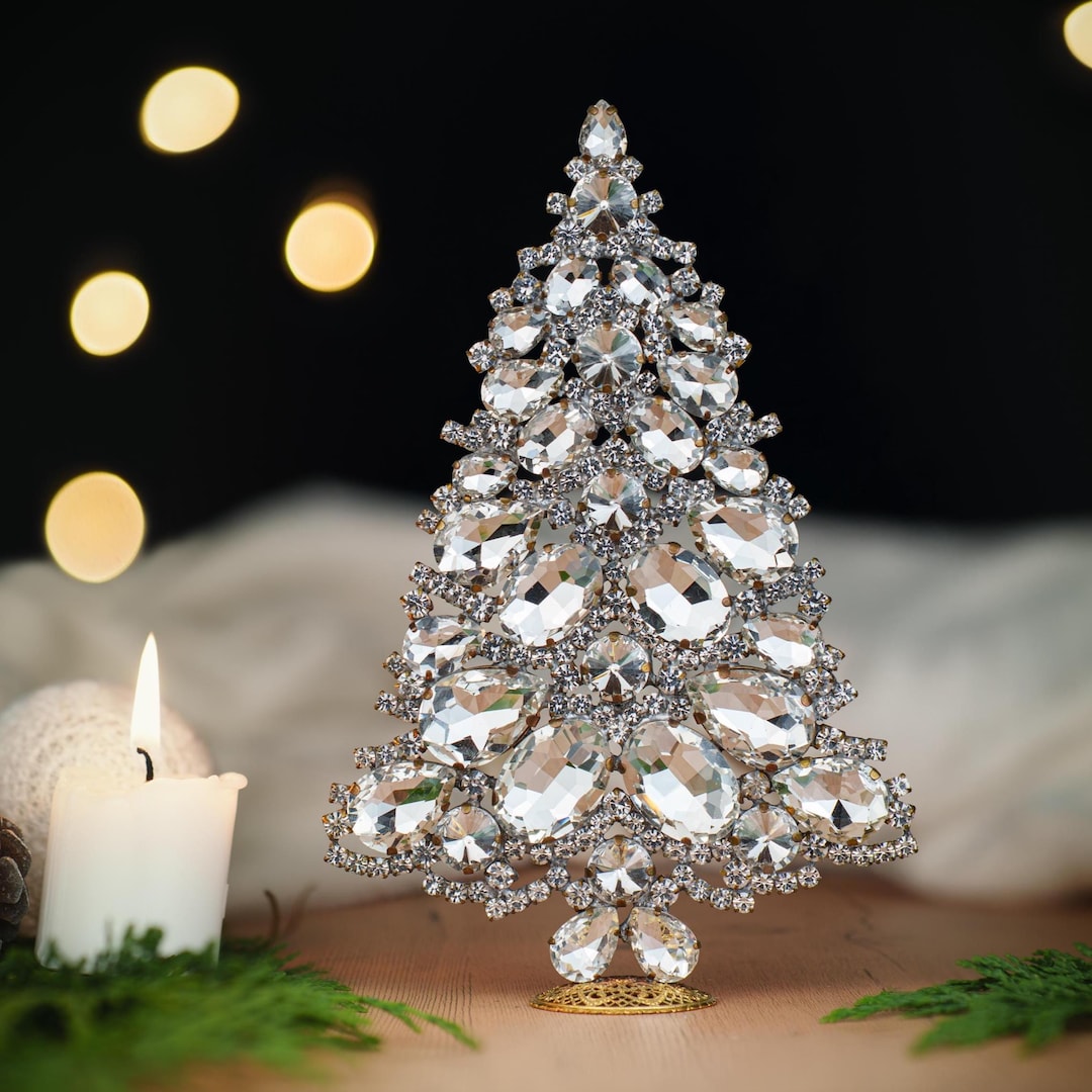 Sparkling Snow Christmas Tree (crystal Clear), Handcrafted Sparkling ...