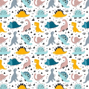 Dinosaur Premium  Cotton Fabric,100% Cotton,dino Fabric, Green and Blue dino Fabric,Fabric by the Yard 63&quot; wide, by meter 160 cm wide