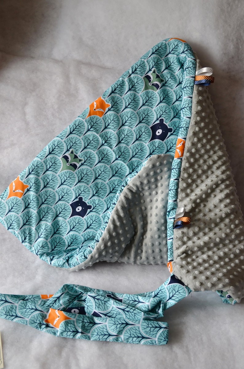 Forest Animals Blanket, Fox Raccoon Bear Swaddle, Baby Sleeping Bag,