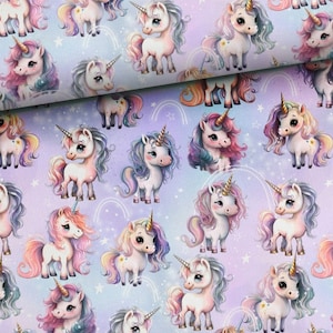 Unicorn magic  cotton fabric print Cotton/  Fabric,PREMIUM 100% Cotton,girl unicorn Fabric, Width 155cm /61" by meters/ yard