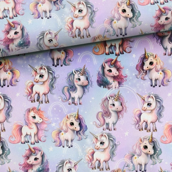 Unicorn magic  cotton fabric print Cotton/  Fabric,PREMIUM 100% Cotton,girl unicorn Fabric, Width 155cm /61" by meters/ yard