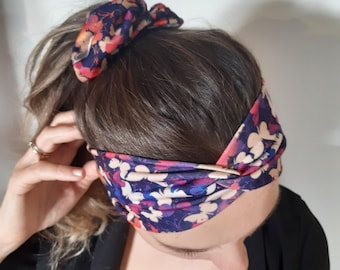 女性用蝶ヘッドバンド シュシュ セット、ヘッドバンド セット ヘッドバンド 伸縮性ニット、ストレッチ ニット ジャージー ヘッドバンド 女の子 女性
