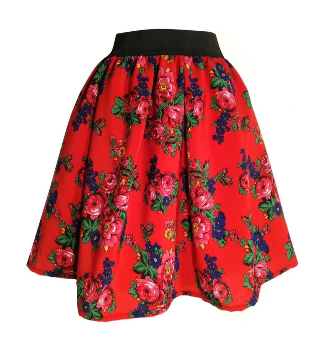 HIGH WAISTED TIERED SKIRT MY FOLK ART HEART