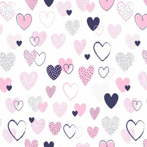 Heart Cotton Fabric,pink heart fabric,100% Cotton Fabric,sweet hearts  fabric, Fabric by the Yard 63&quot; wide, by meter 160 cm wide