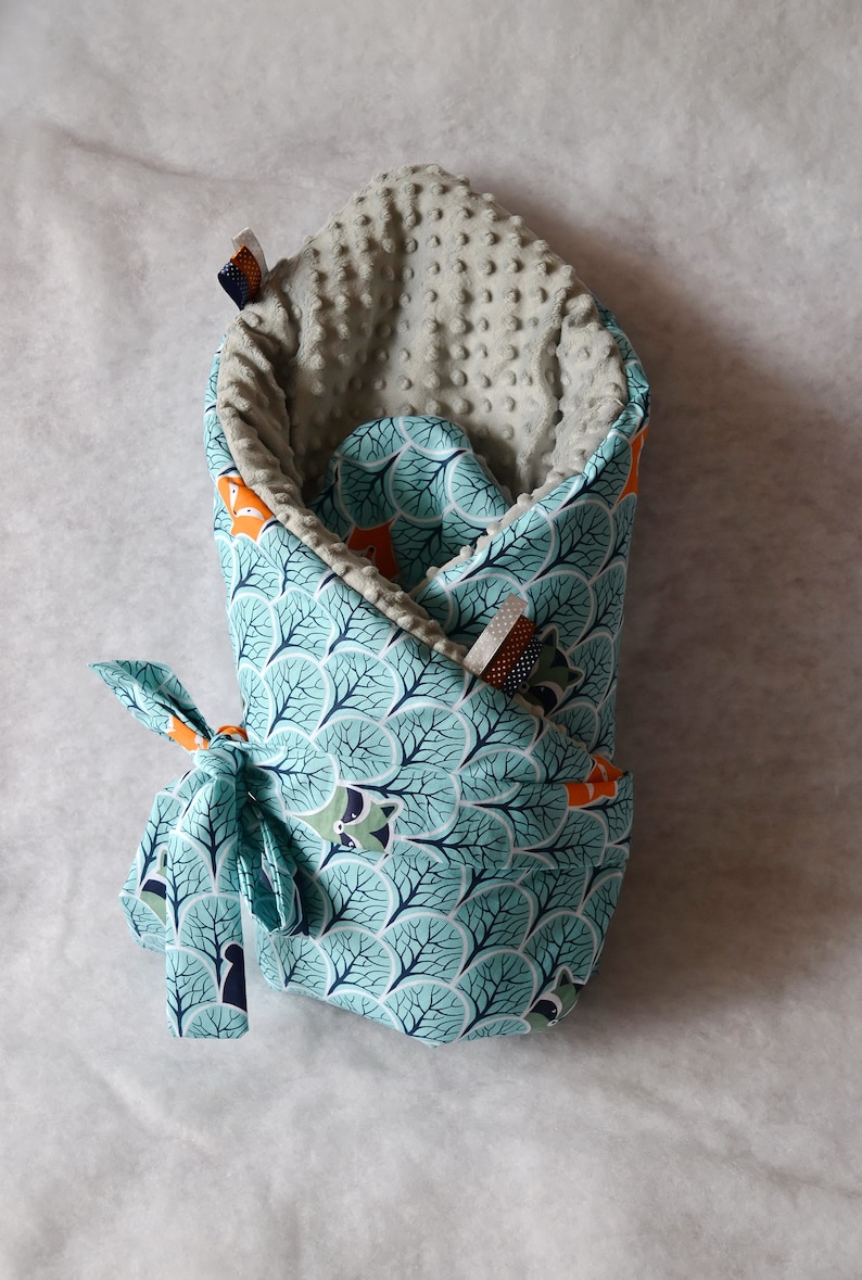 Forest Animals Blanket Fox Raccoon Bear Swaddle Baby Etsy