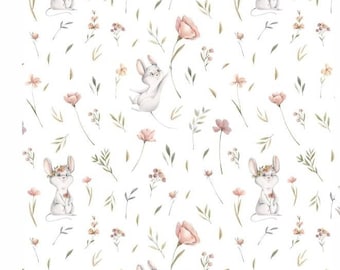 Little mouse animals  premium cotton Fabric, Premium Digital Print Cotton,PREMIUM Cotton Fabric animals, Width 155cm /61"