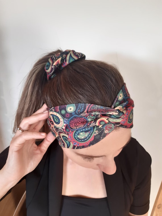 Paisley Print Headbands Set Retro Print Paisley Headbands Set - 8 Pieces for Girls and  main image 3