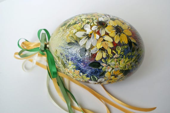 Painted Ostrich Egg Easter Egg Pysanka Hand Painted Egg Etsy