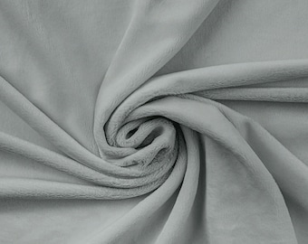 Minky polar fleece, Premium minky 380 gr solid polar,black/ white/ gray  beautiful soft plush Fabric, Width 155cm /61"