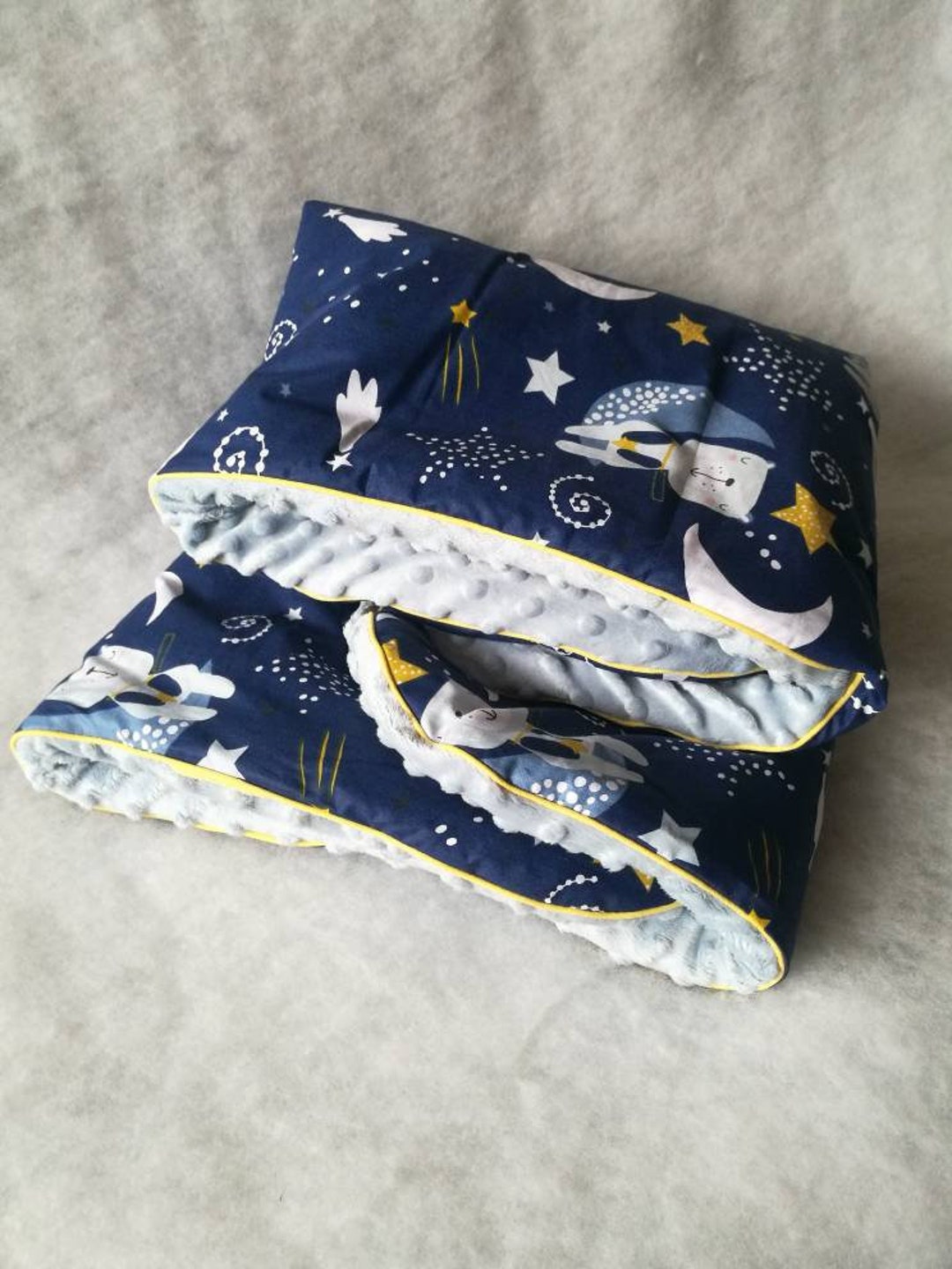 Teddy Bear Night Sky Baby Blanket Warm Blanketmoon Blanket Etsy