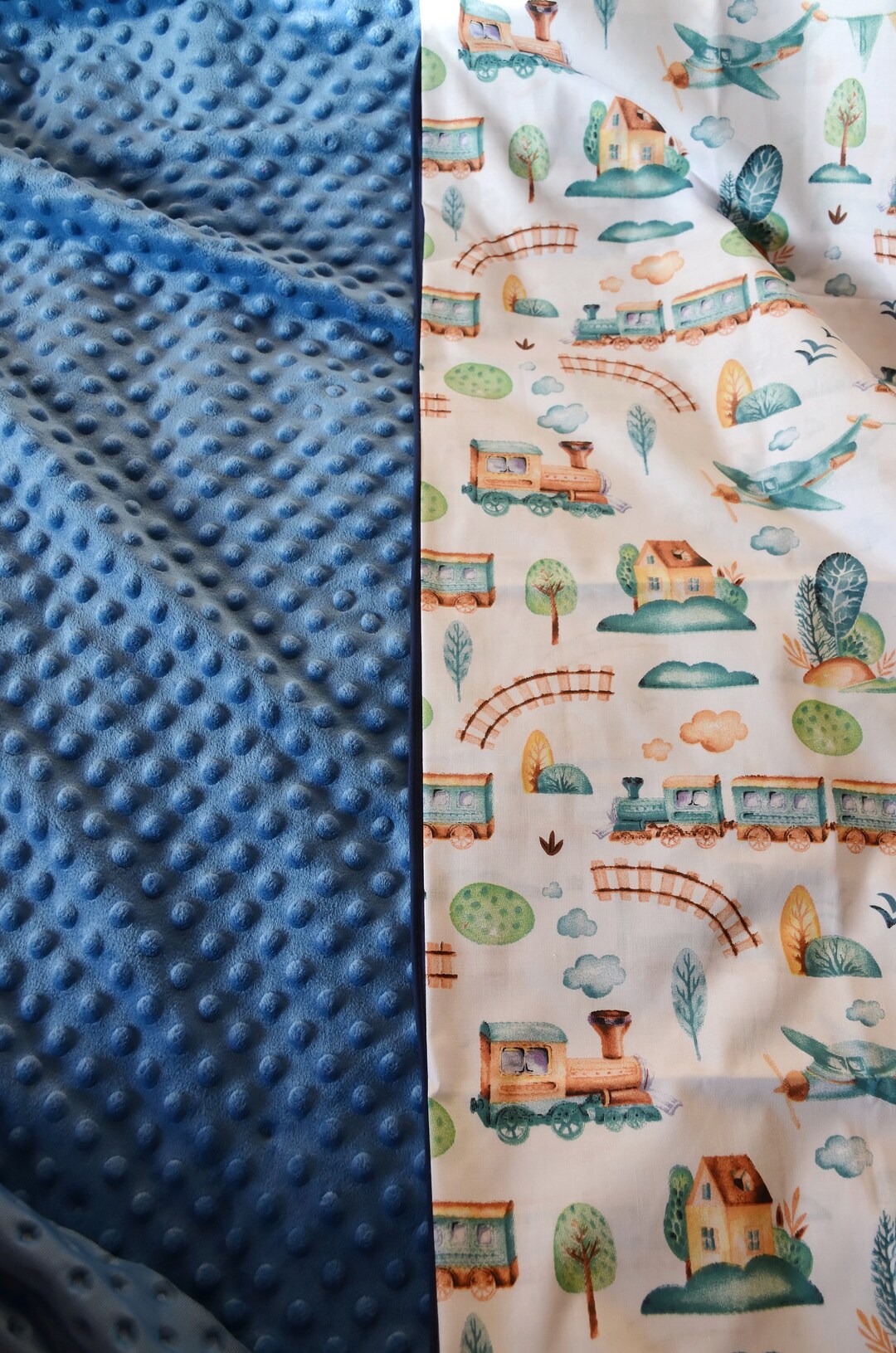 Train Baby Blanket Gray Blanket blanket With Optional Etsy