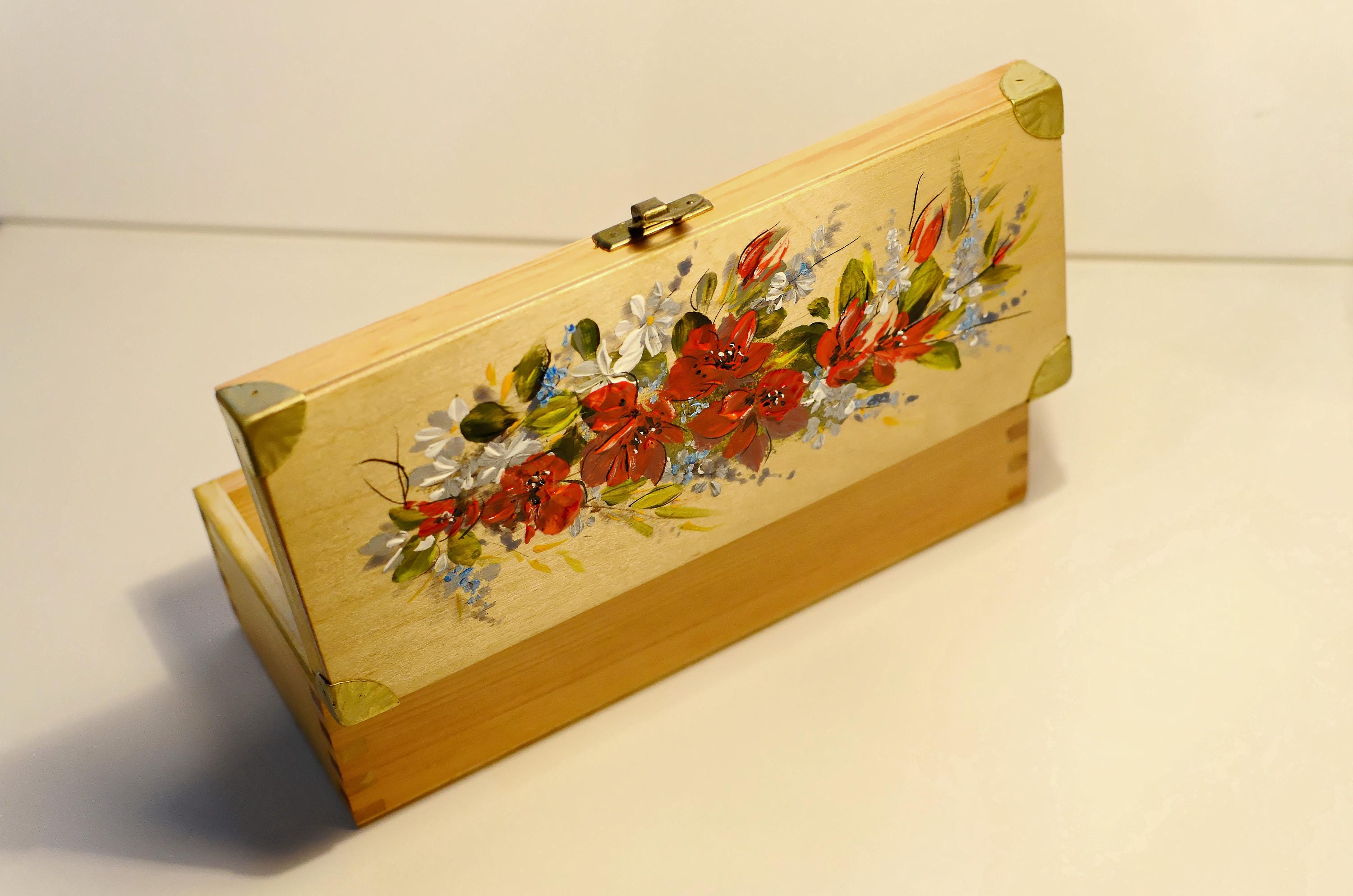 Wooden Tea Box Tea Box Wood Painted Wooden Box Box for Tea Etsy