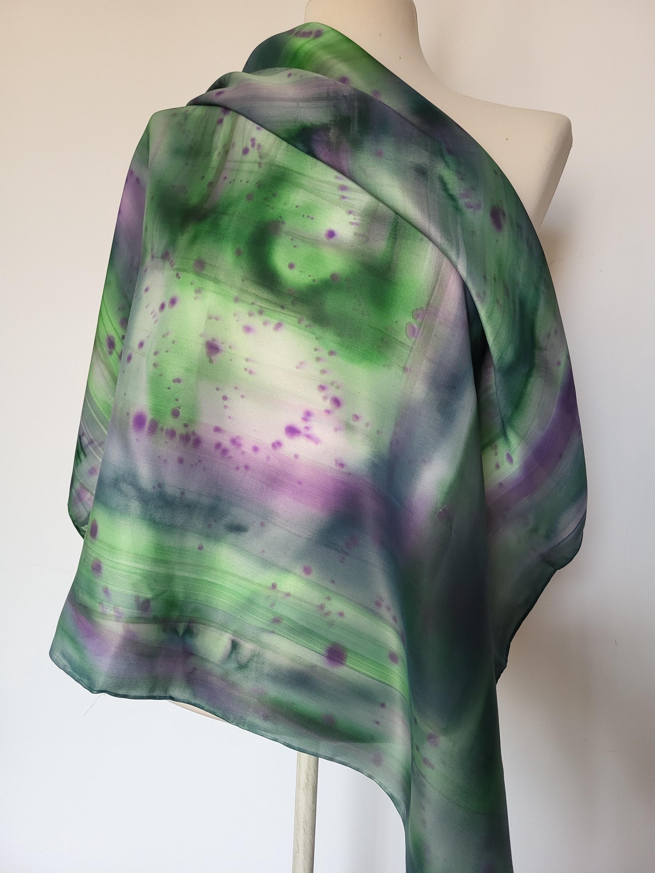 Foulard Carré Unie Lavande – 57 X 57 Cm, Satin Polyester, Doux Et Brillant - 8