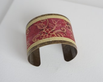 Hand painted cuff bracelet, women's gift, jewellery bracelet