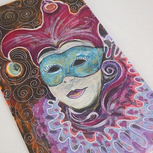 Venice Postcard - Birthday Card - Carnival Mask - Hand Painted Card