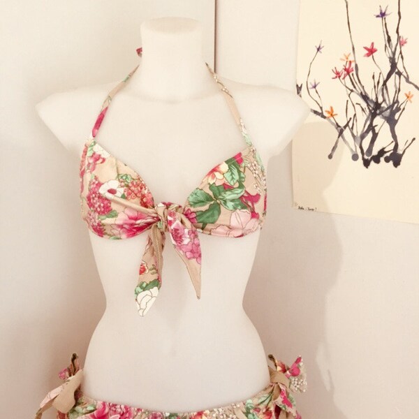 Bikini en coton fleuri