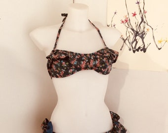 Bikini en coton fleuri