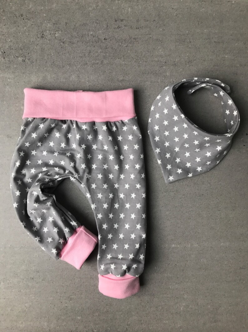 Baby Set Pumphose /& scarf Star Size 566268748086 Grey girl pink Pumphose girl bloomers