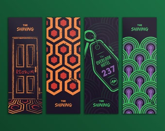 Segnalibri Shining: stampe di film horror, stanza 237, Overlook Hotel (set di 4)
